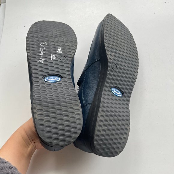 Dr. Scholls 902337 Womens‎ Side Zipper Navy Blue Leather Comfort Loafers … - Picture 6 of 8